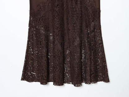 Lace Patchwork Midi Skirt | Tajstylo