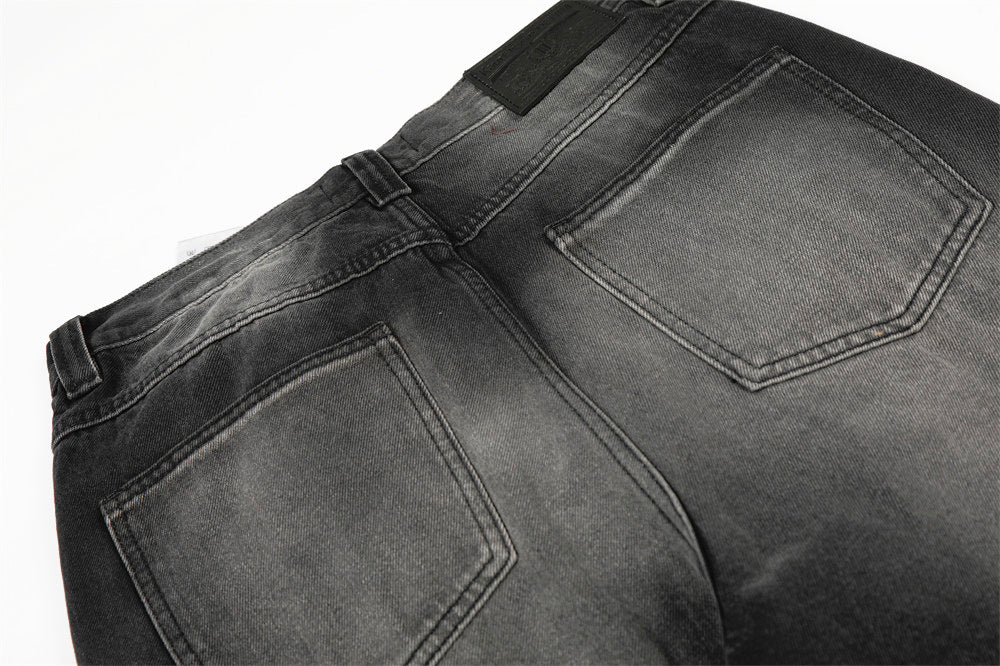 Color Washed Denim Straight Leg Pants | Tajstylo