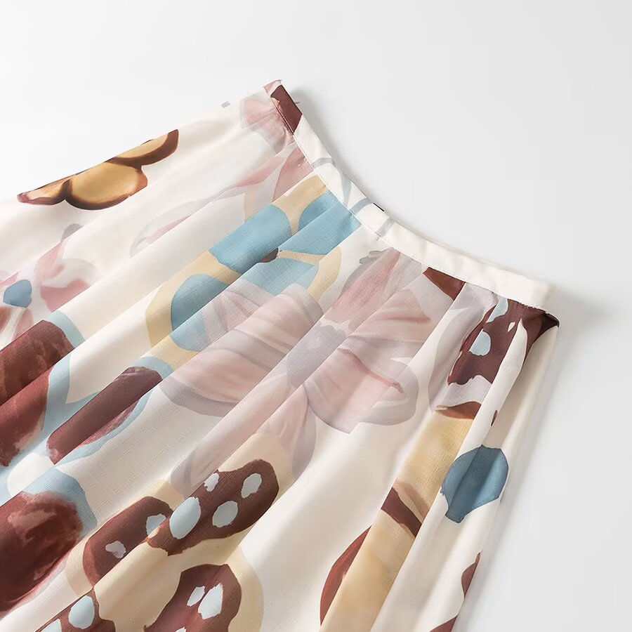 Retro Printed Long Sleeve Outfit | Tajstylo