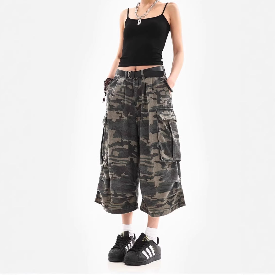 Camouflage Cargo Shorts for Women | Tajstylo