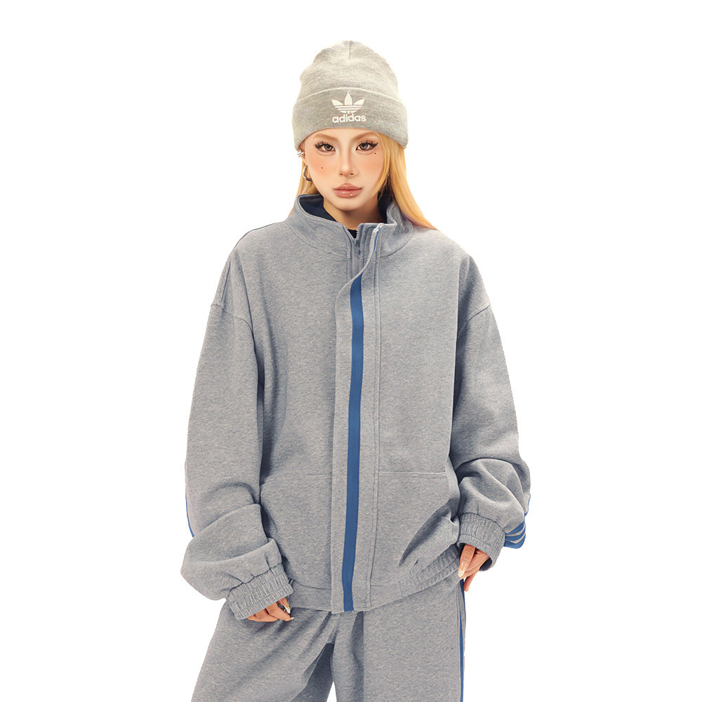 Solid Color Sports Leisure Jacket and Pants Set | Tajstylo