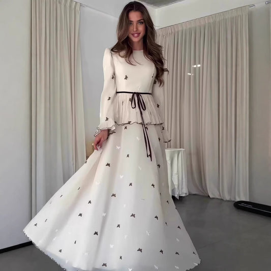 Elegant Long Sleeve Summer Dress | Tajstylo