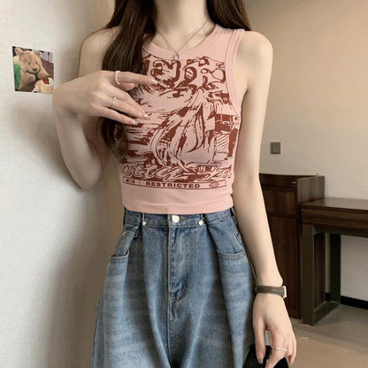 Cartoon Print Camisole Top | Tajstylo