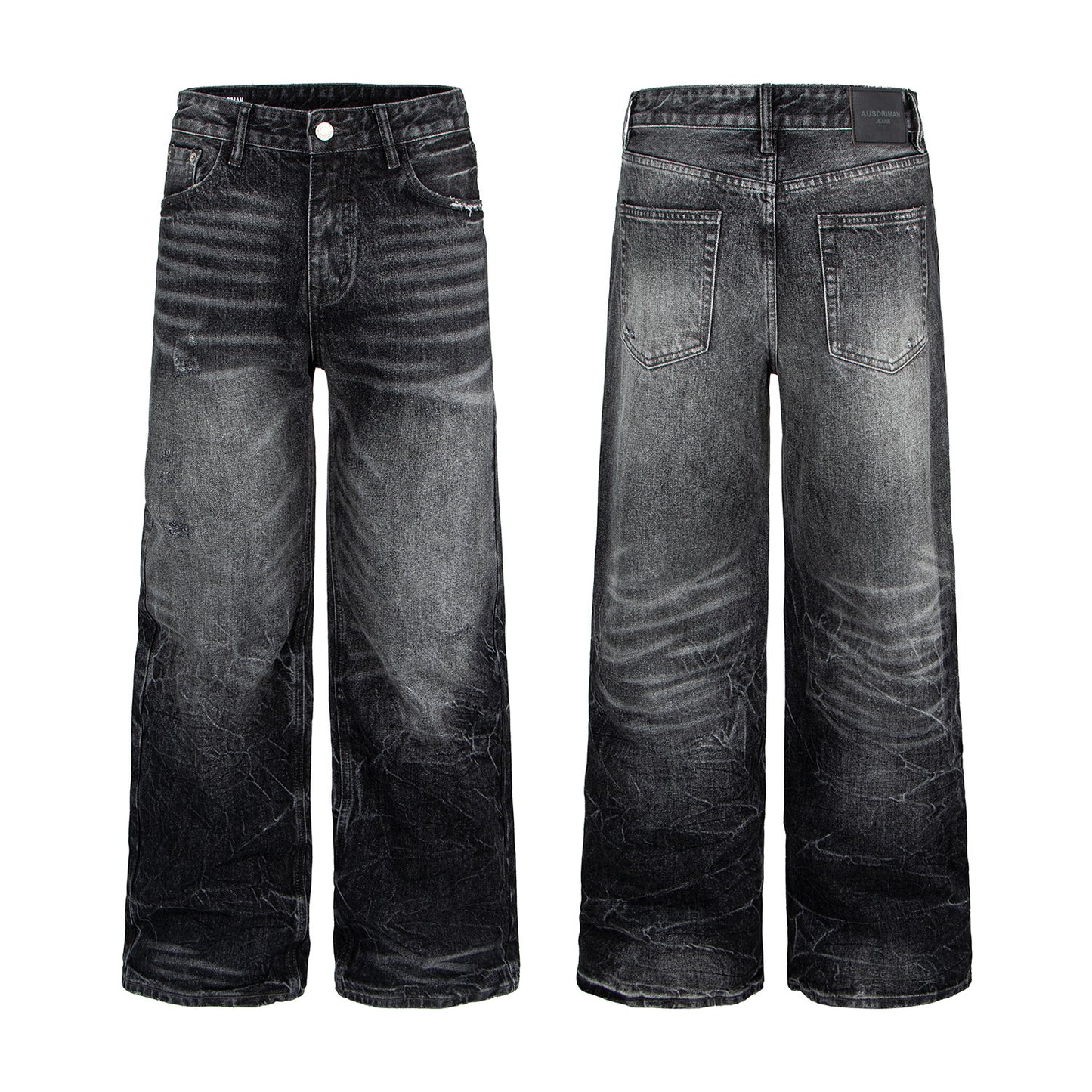 Woman wearing Lightning Pattern Distressed Fleece Jeans in a casual setting