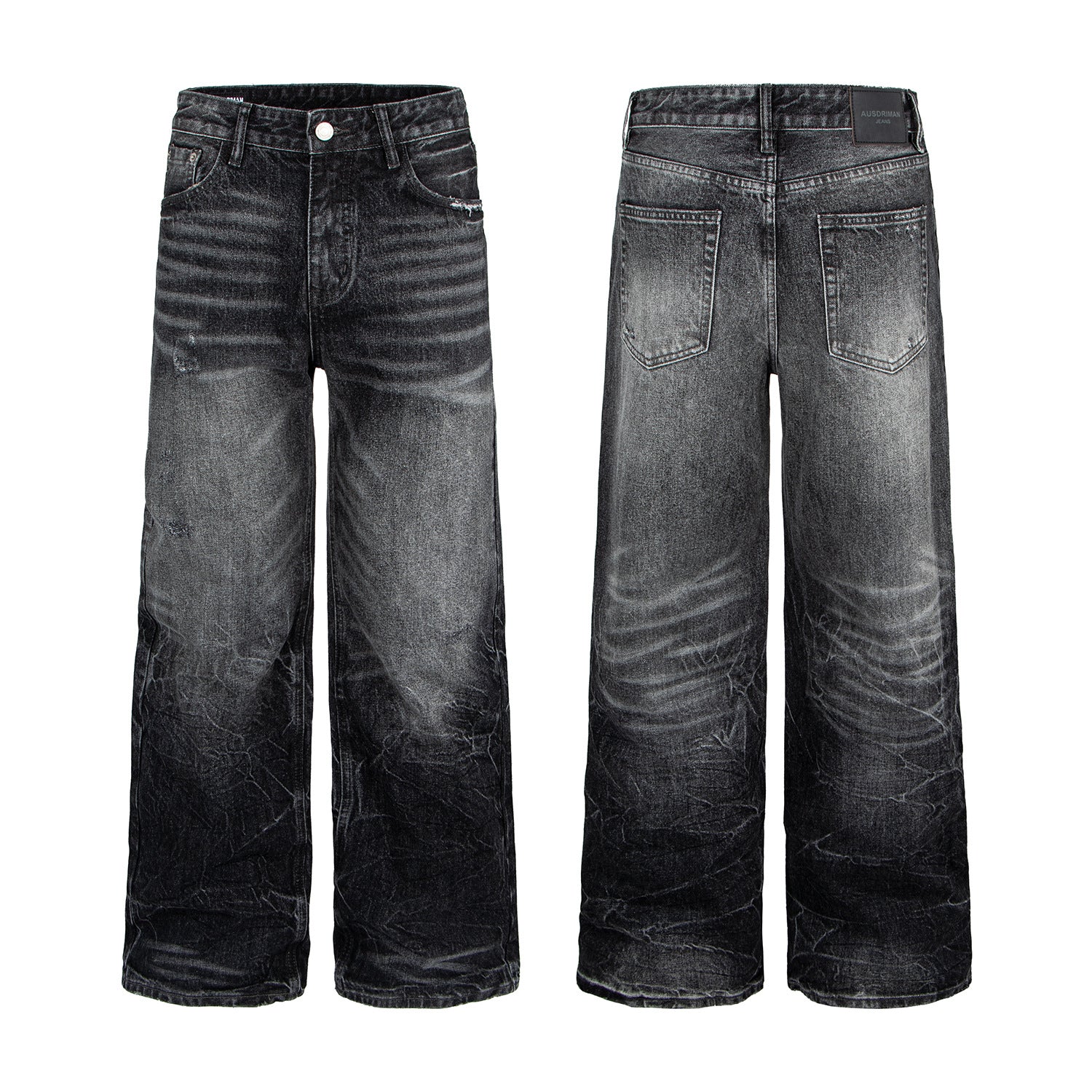 Woman wearing Lightning Pattern Distressed Fleece Jeans in a casual setting