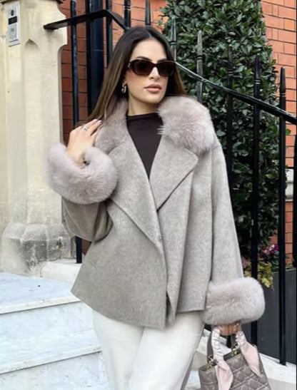 Casual Wool Blend Coat | Tajstylo