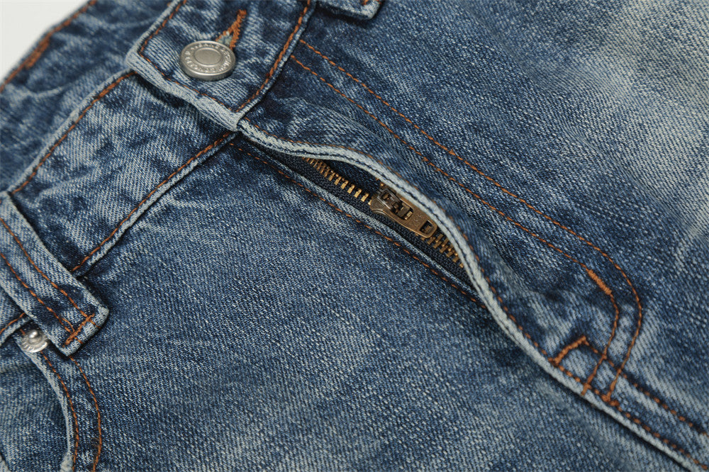 Distressed Blue Denim Jeans | Tajstylo