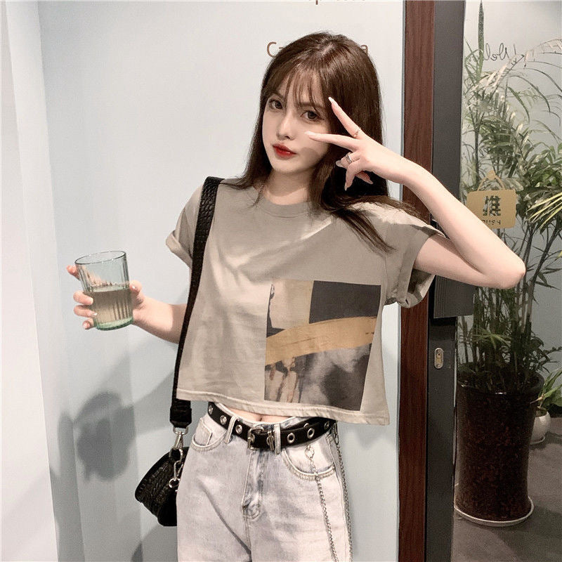 Casual Heart Design Crop Top | Tajstylo