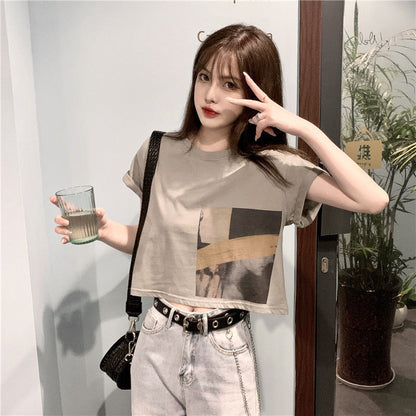 Casual Heart Design Crop Top | Tajstylo