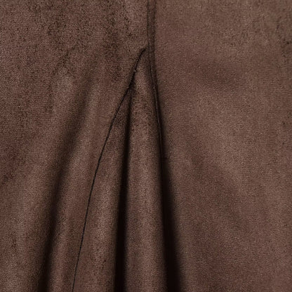 Asymmetric Suede Effect MIDI Skirt | Tajstylo