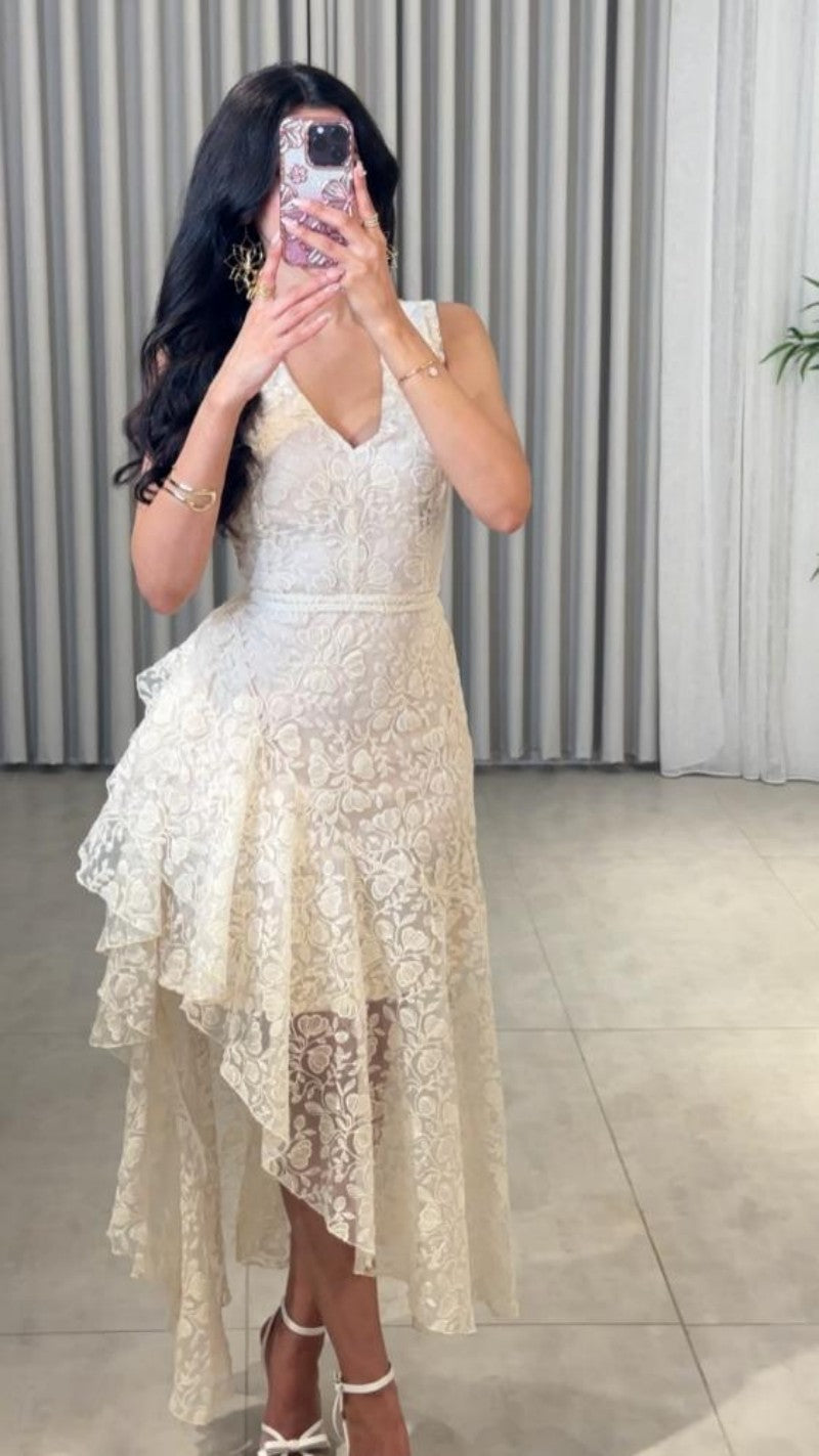 Asymmetric Jacquard Dress | Tajstylo