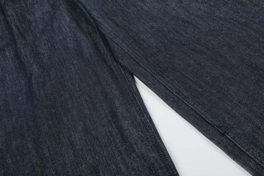 Wide Leg Denim Pants with Zipper Fly | Tajstylo
