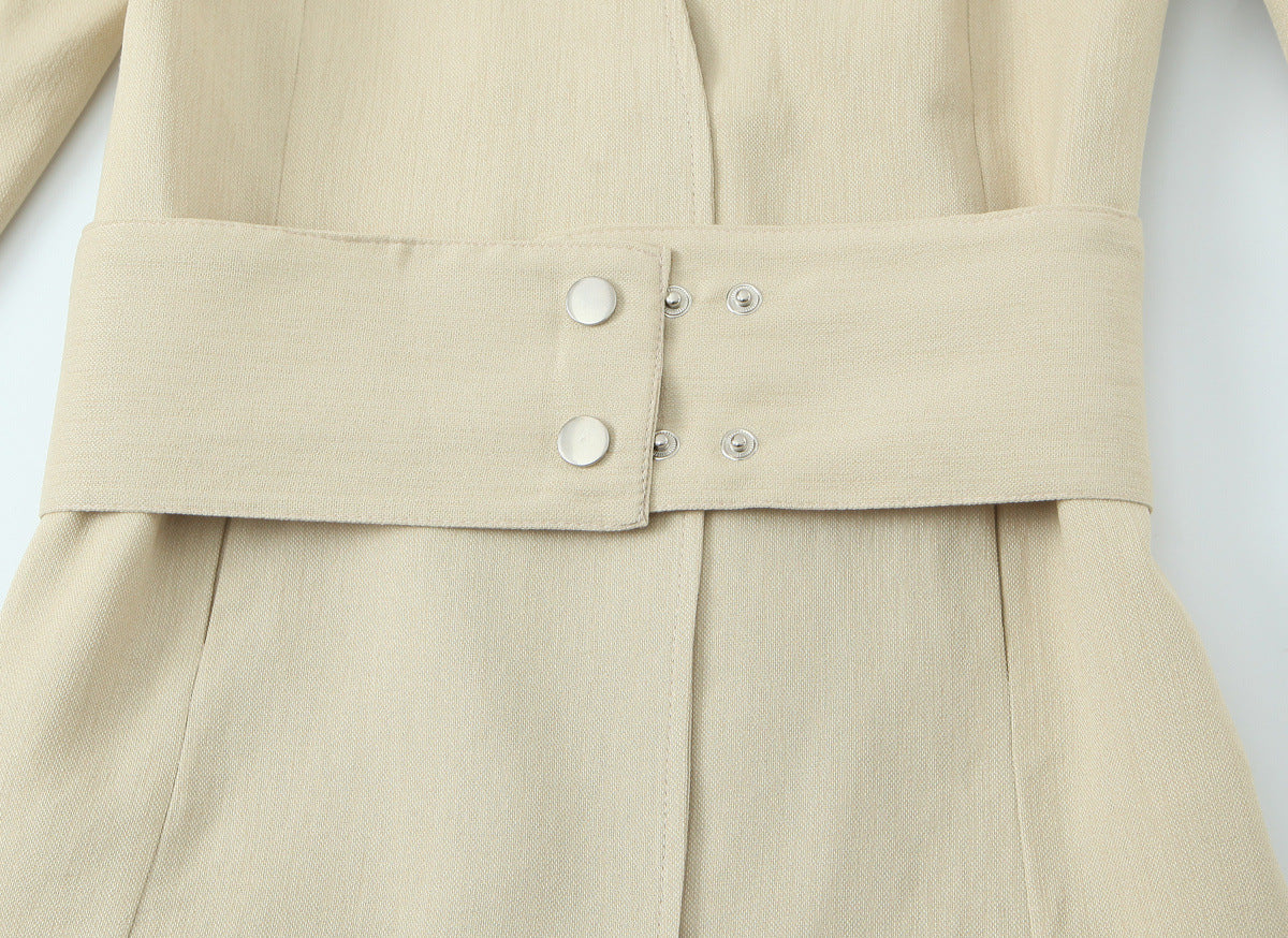 Tailored Waist Belt Suit Jacket and Pants Set | Tajstylo