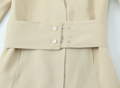 Tailored Waist Belt Suit Jacket and Pants Set | Tajstylo