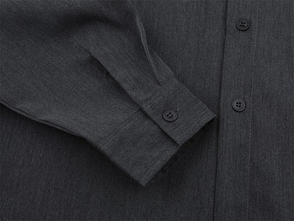 Loose Fit Cotton Blend Flip Collar Shirt | Tajstylo