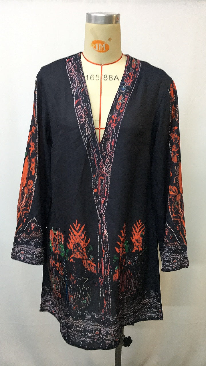 Autumn Winter Retro Ethnic Midi Dress | Tajstylo