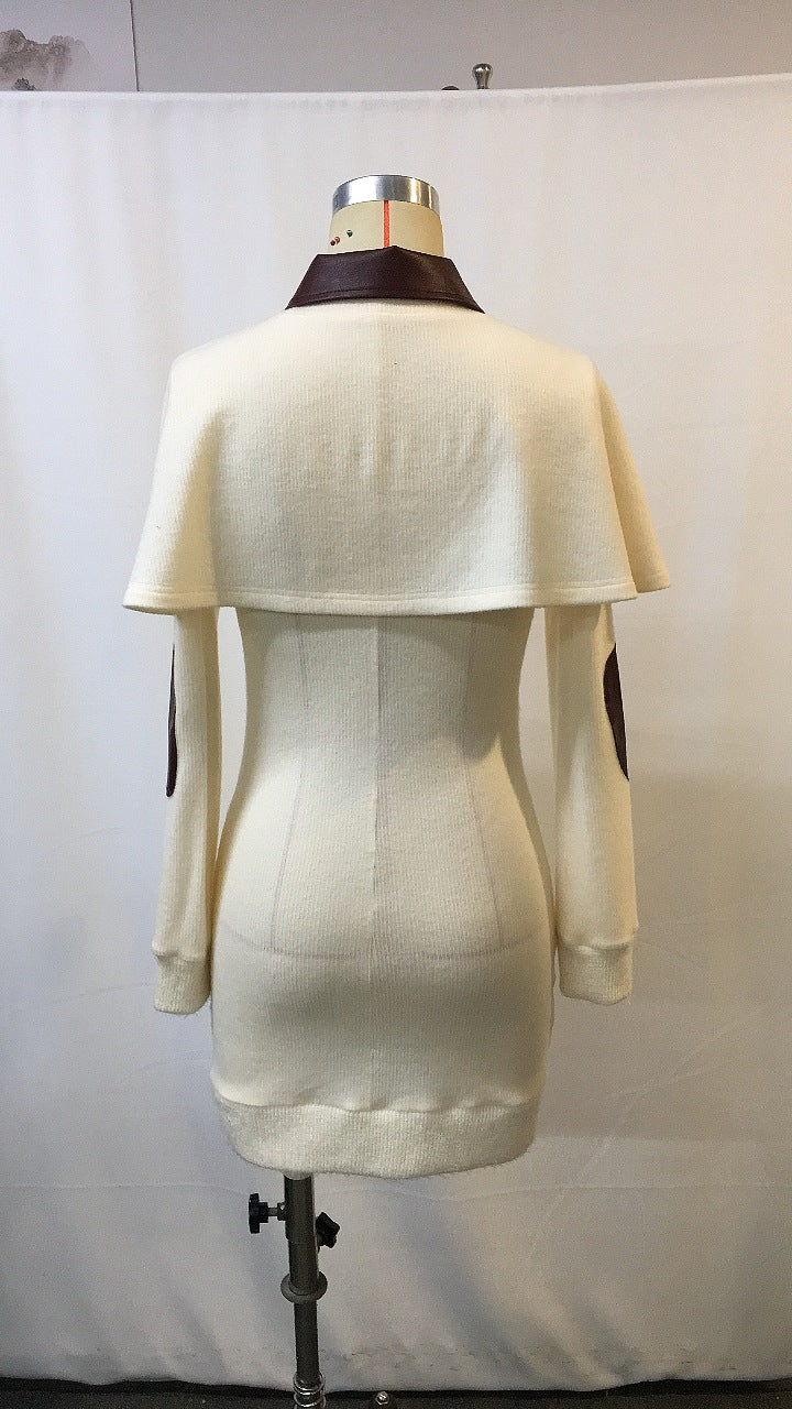 Elegant Knitted Shawl Dress | Tajstylo