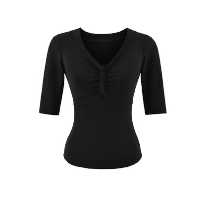 V-Neck Short Sleeve Top for Women | Tajstylo