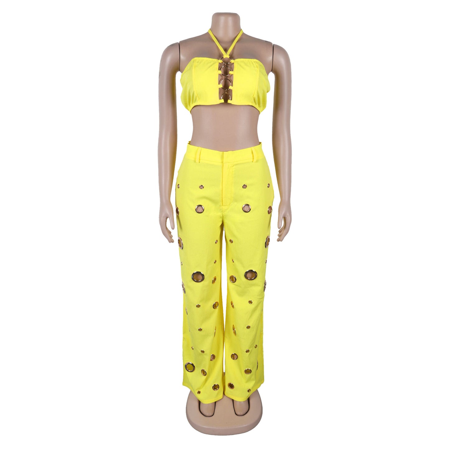 Flattering Ripped Fitted Two-Piece Nightclub Outfit | Tajstylo