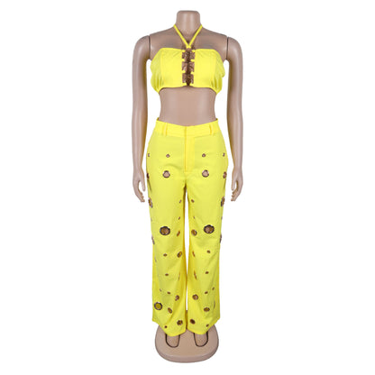 Flattering Ripped Fitted Two-Piece Nightclub Outfit | Tajstylo