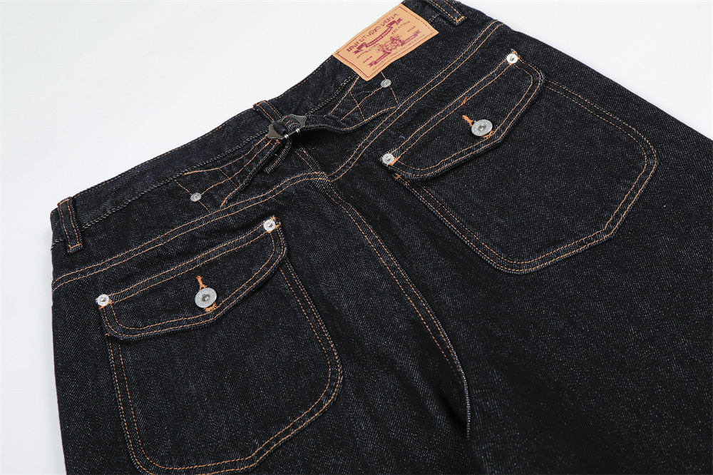 Original Blue Denim Straight Leg Pants | Tajstylo