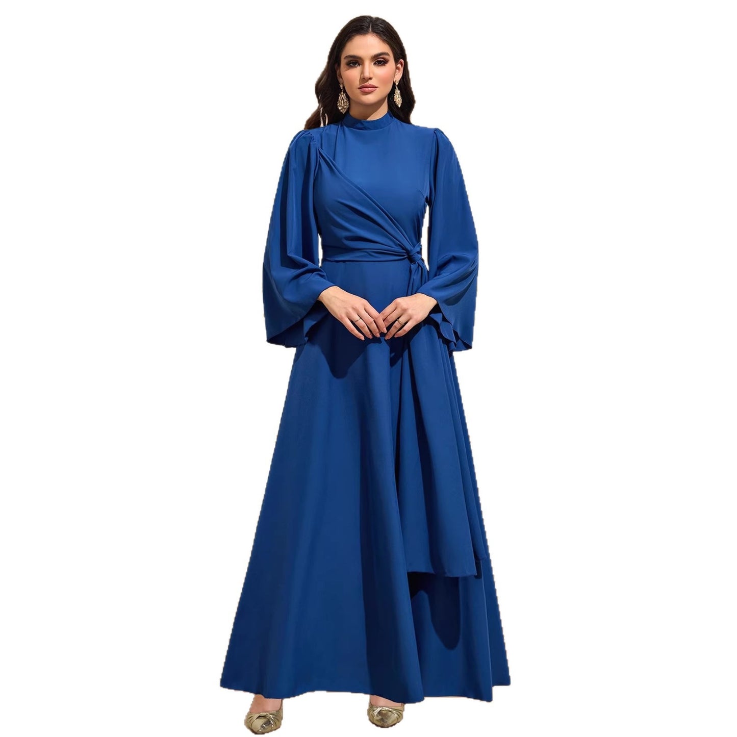 Solid Color Elegant Waist Cinching Dress | Tajstylo