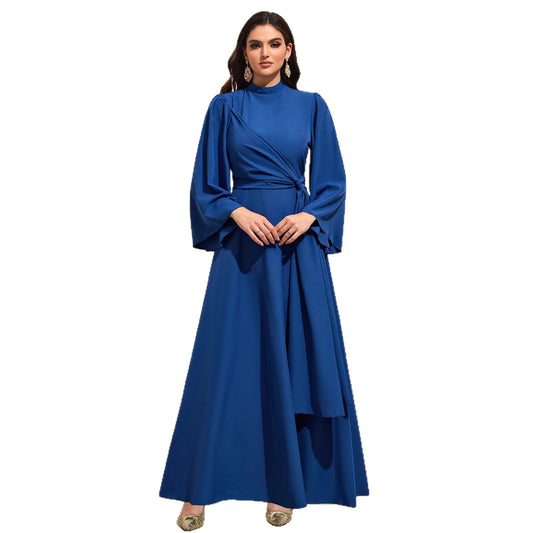 Solid Color Elegant Waist Cinching Dress | Tajstylo