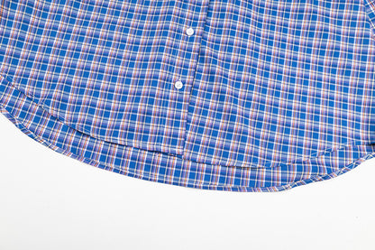 Embroidered Letter Plaid Shirt | Tajstylo