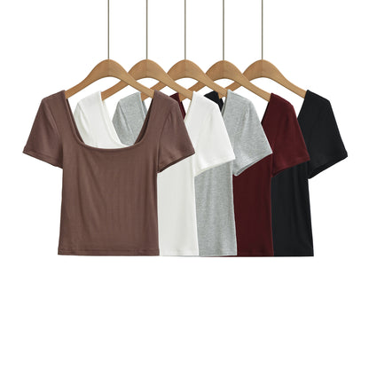 U-Neck Short Sleeve Top | Tajstylo