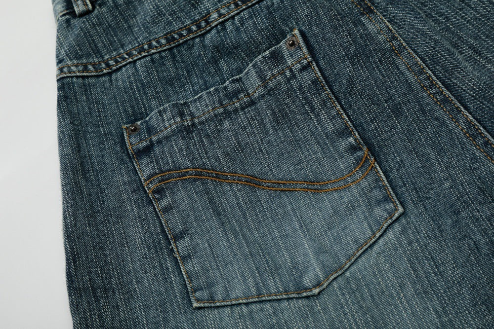 Blue Cowboy Curved Pants | Tajstylo
