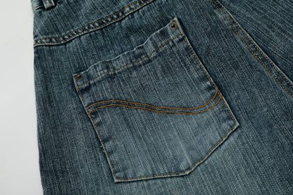 Blue Cowboy Curved Pants | Tajstylo