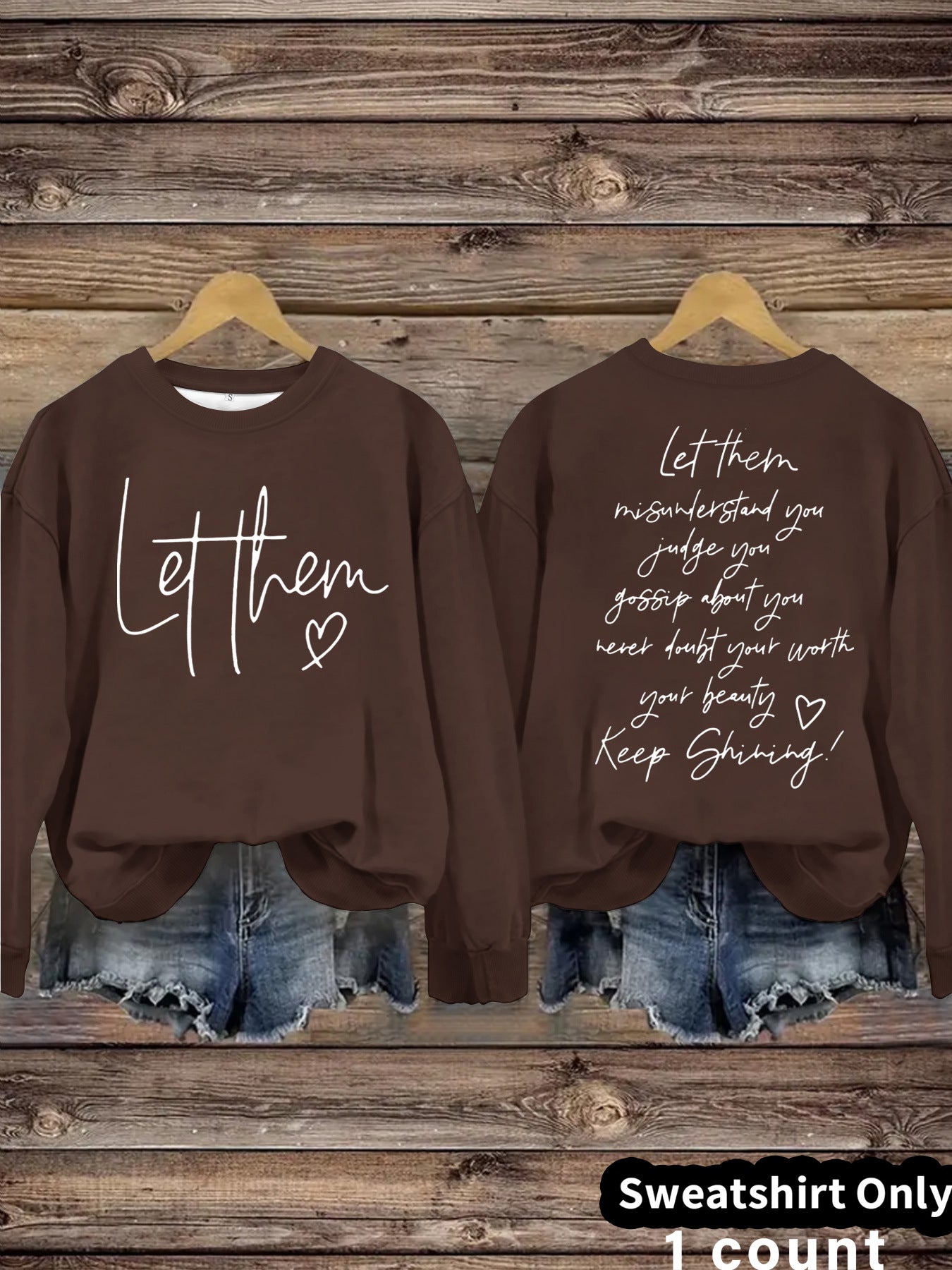 Woman wearing Round Neck Hoodie for Women in a casual outdoor setting