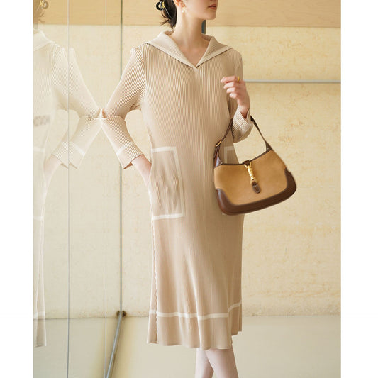 Pleated Casual Commuter Dress | Tajstylo
