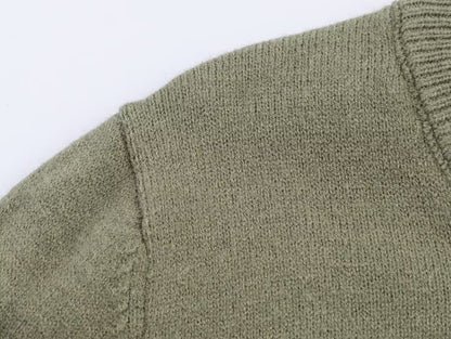Round Neck Long Sleeved Knitted Cardigan Jacket | Tajstylo