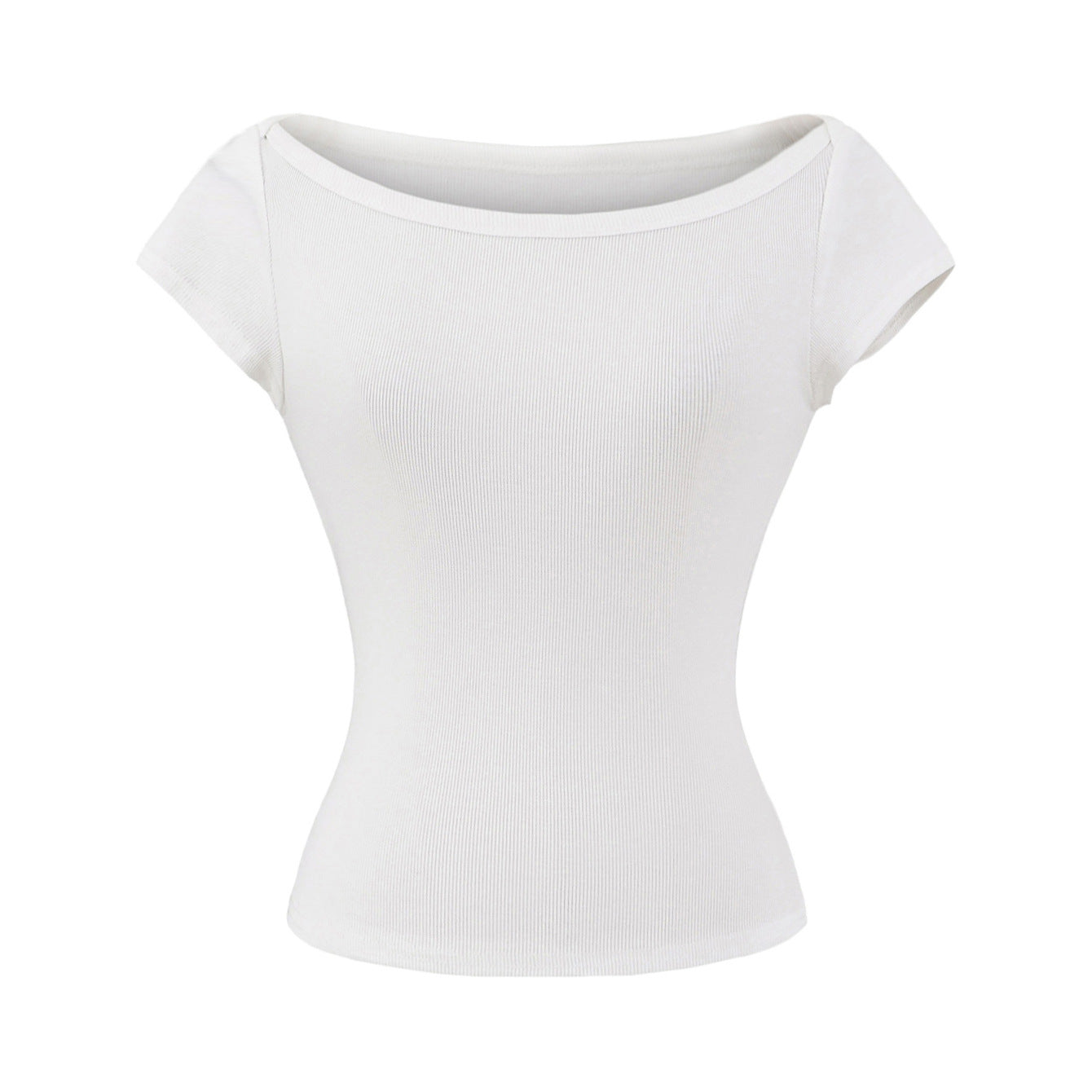 Woman wearing Elegant Short Sleeve Top in a stylish setting