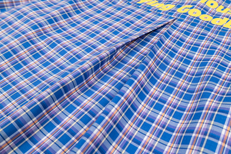 Embroidered Letter Plaid Shirt | Tajstylo