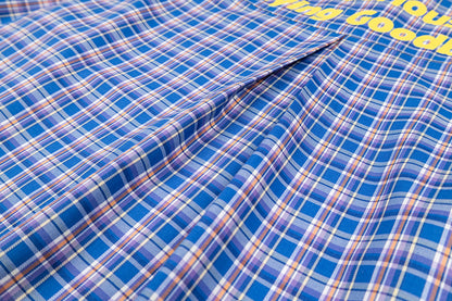 Embroidered Letter Plaid Shirt | Tajstylo