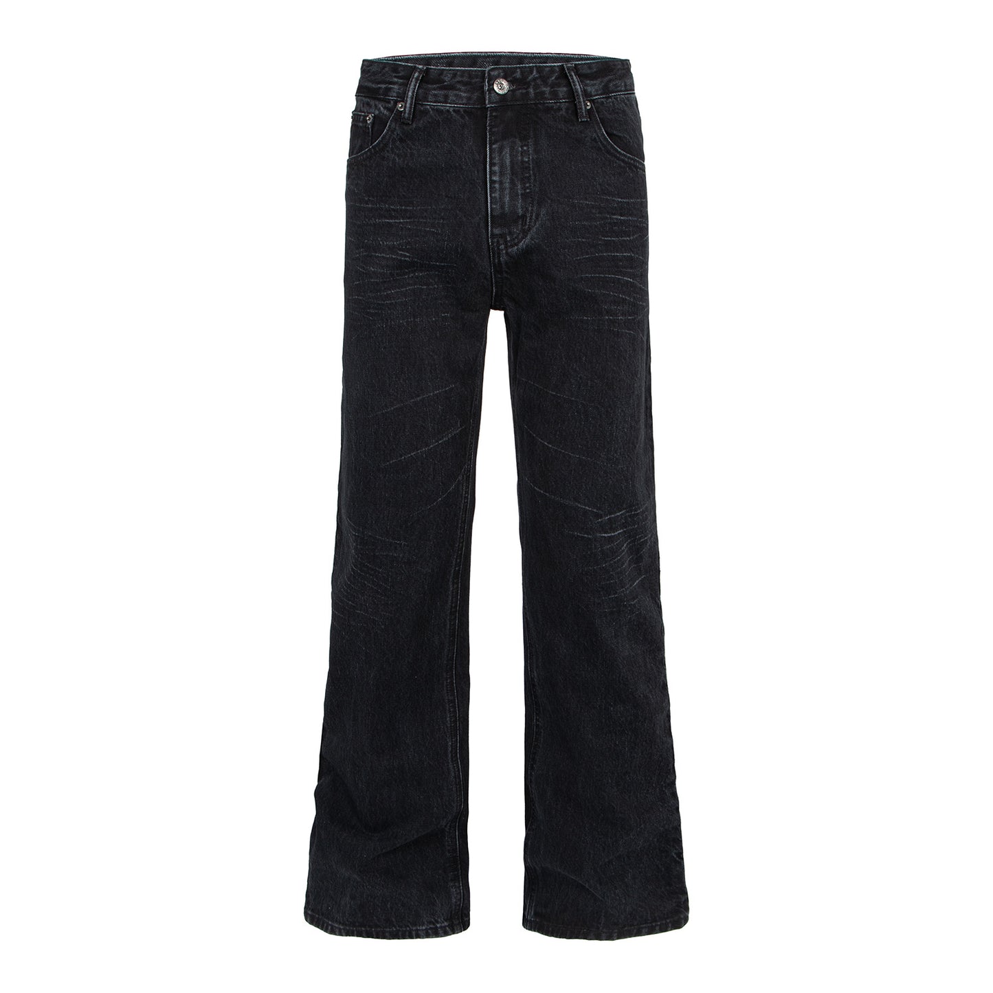 Woman wearing Washed Cat Eye Tapered Fit Pants in a street setting