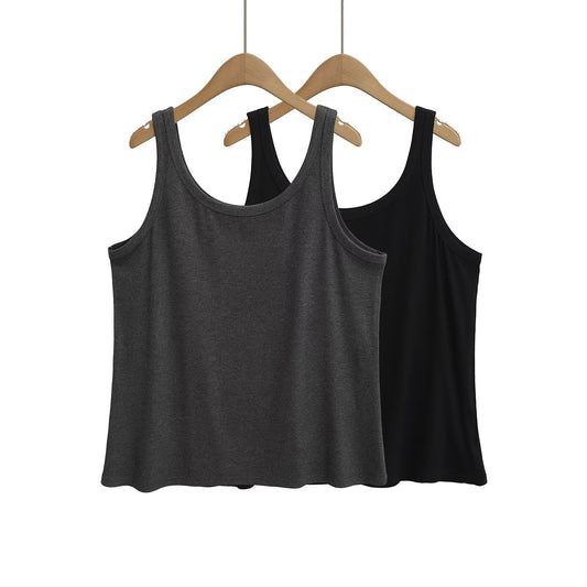 Woman wearing Loose Fit Tank Top in a casual outdoor setting