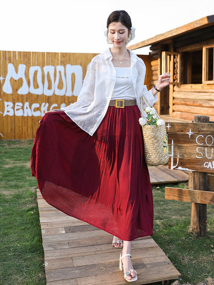 Belt Double Pocket Skirt | Tajstylo