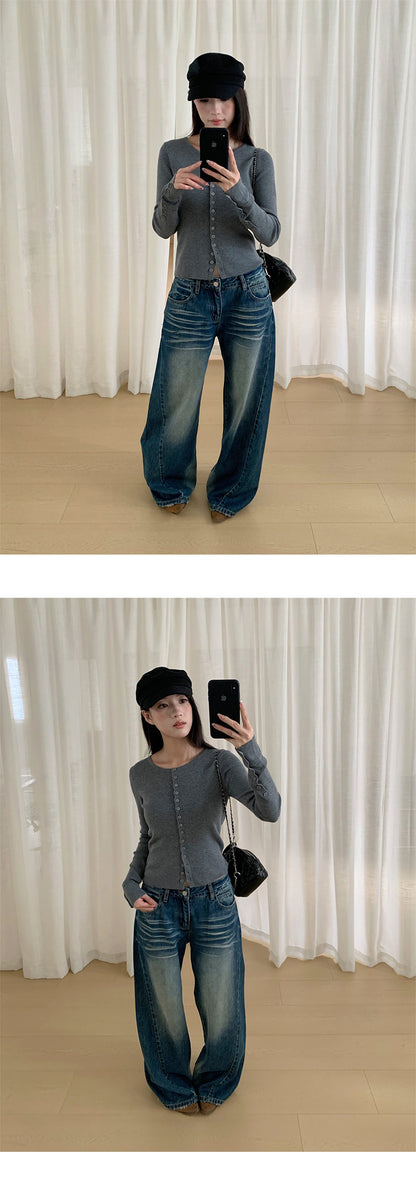 Distressed Wide Leg Jeans | Tajstylo