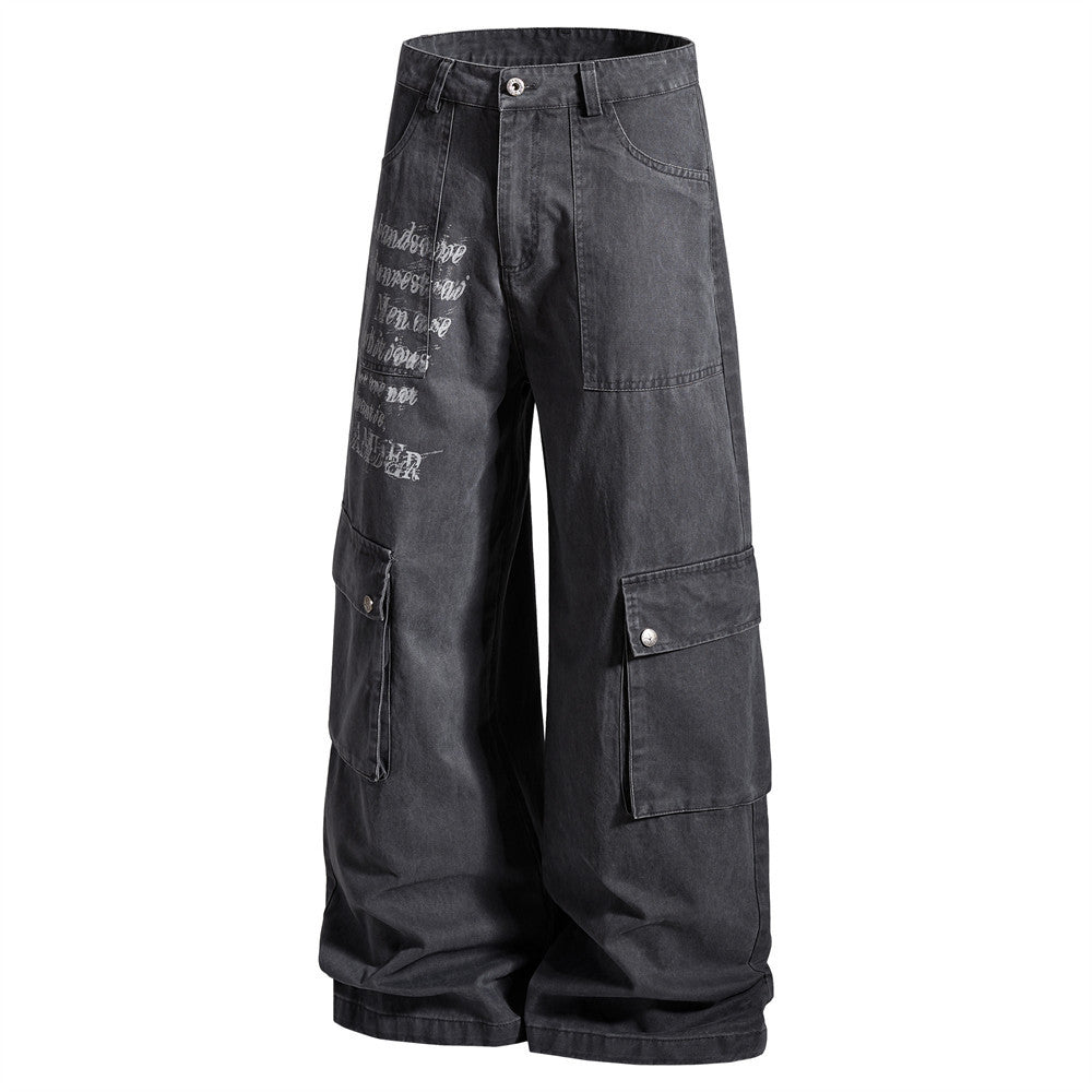 Loose Fit Straight Leg Multi Pocket Jeans | Tajstylo