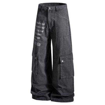 Loose Fit Straight Leg Multi Pocket Jeans | Tajstylo