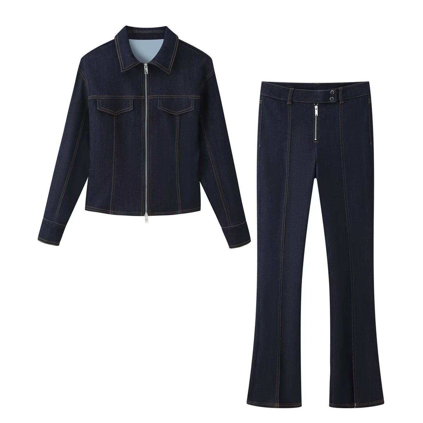 Denim Jacket and Pants Set | Tajstylo