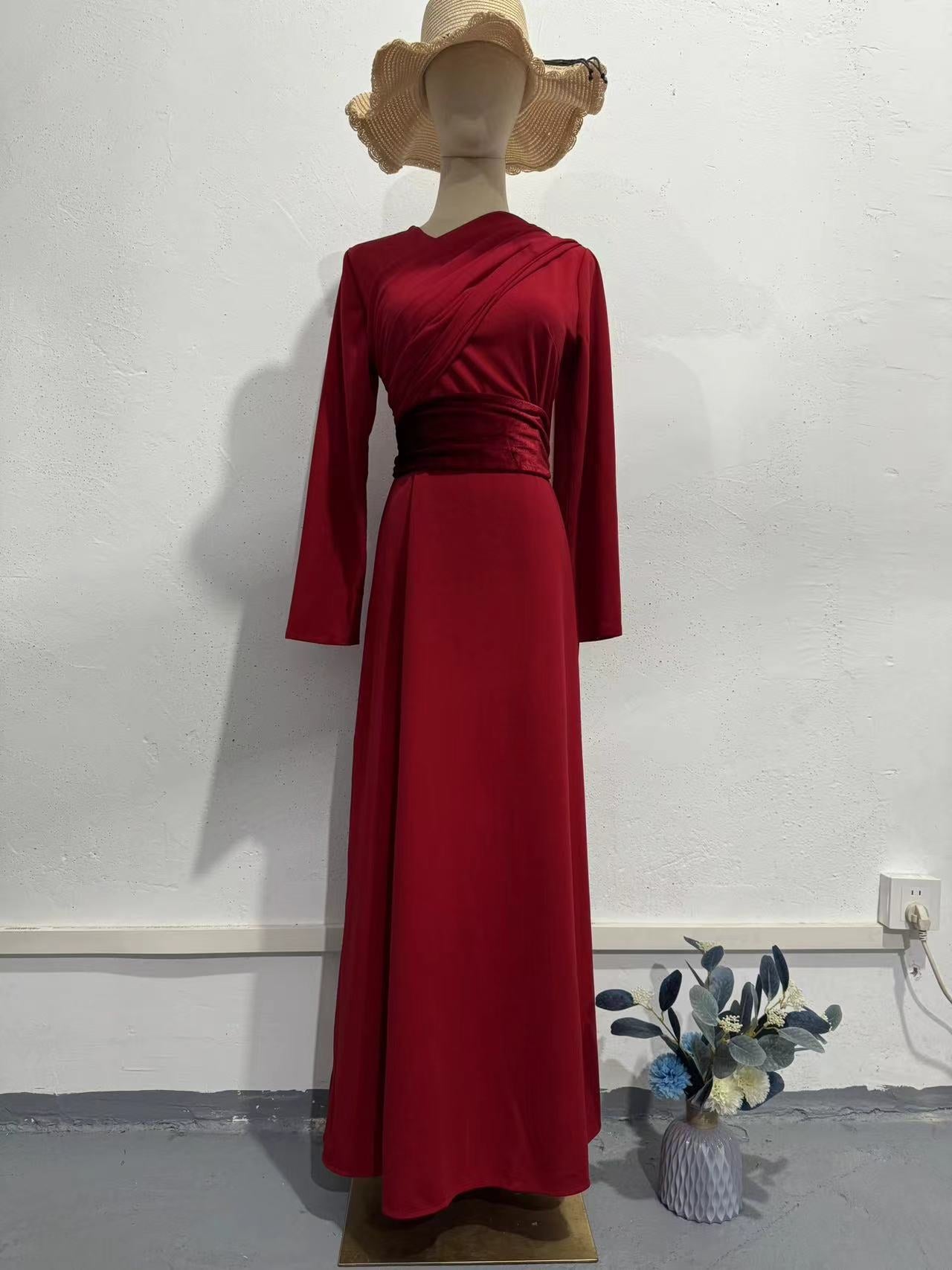 Velvet Cape Long Sleeve Dress | Tajstylo