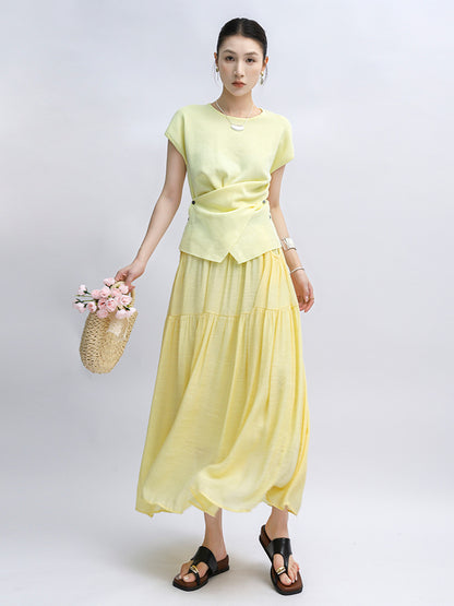 Belt Double Pocket Skirt | Tajstylo