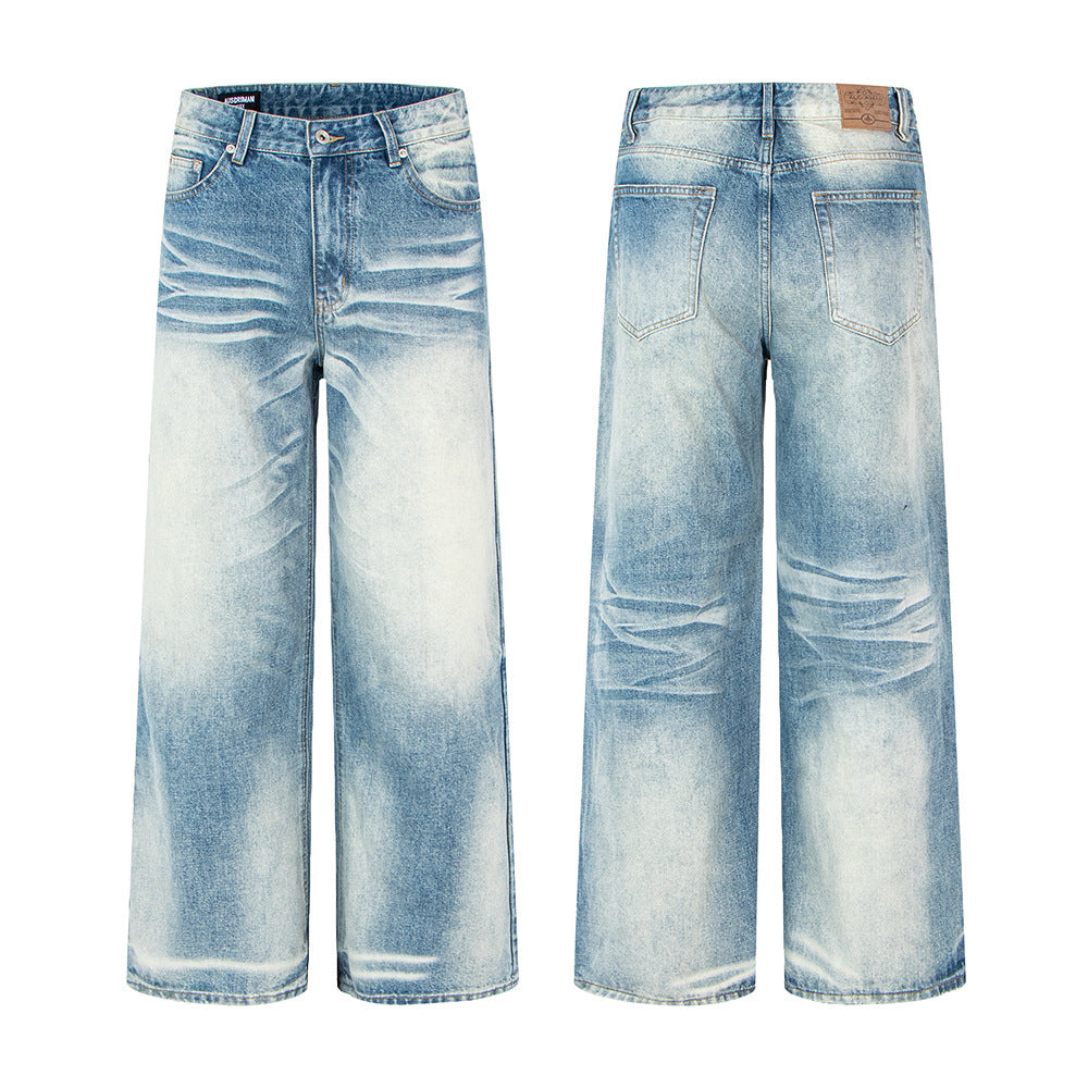 Vintage Distressed Straight Leg Denim Pants | Tajstylo