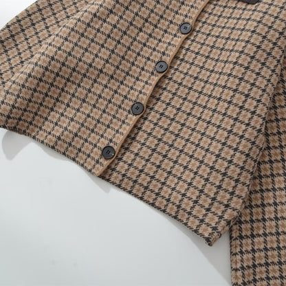Plaid Casual Loose Jacket Set | Tajstylo
