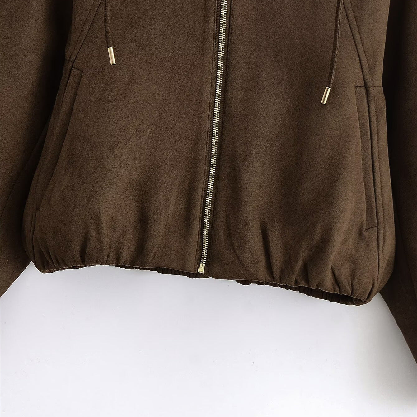 Hooded Suede Look Jacket | Tajstylo