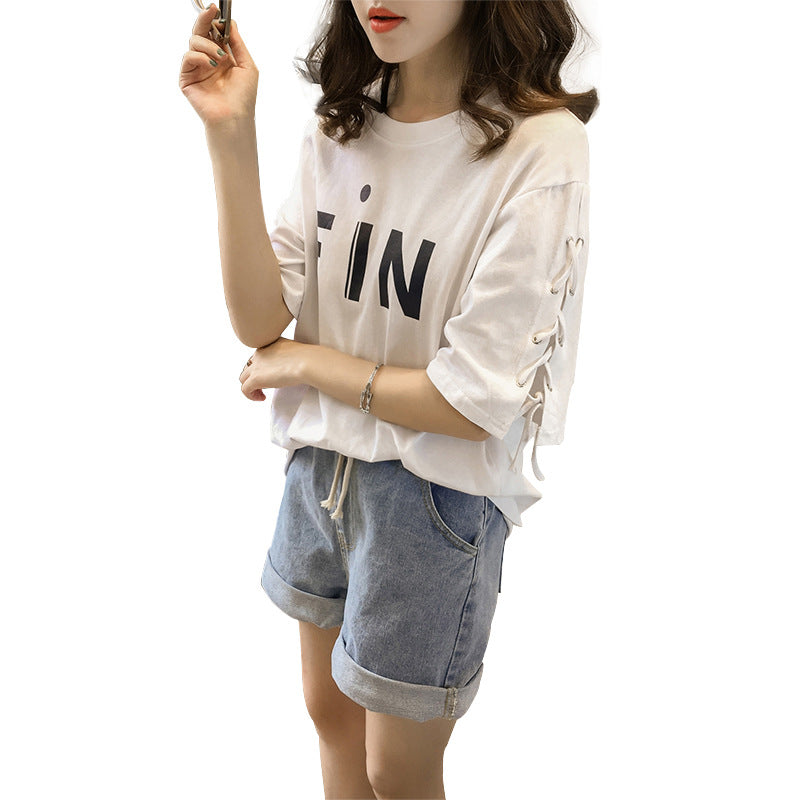 Letter Print Loose Fit T-Shirt | Tajstylo